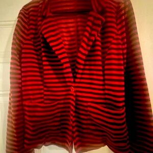 Body Central Striped Blazer -Fuschia and Black